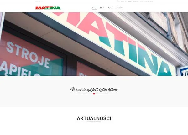 Projekt strony Matina
